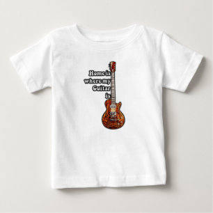 T-shirt Pour Bébé Accueil est où se trouve ma guitare. Guitare vinta