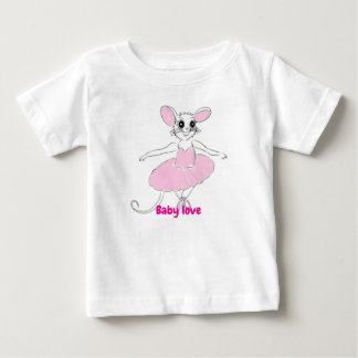 T-shirt Pour Bébé Adorable Danse Ballerina Rat en Pink TuTu Tee