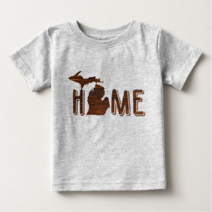 T-shirt Pour Bébé Adorable Michigan est la maison   Silhouette en bo