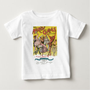 T-shirt Pour Bébé Affiche jaune antique Mardi Gras