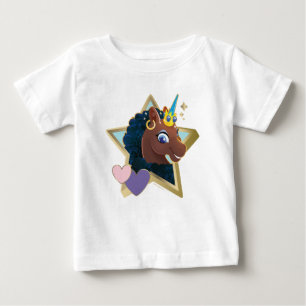 T-shirt Pour Bébé Afro Unicorn étoile magique