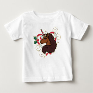 T-shirt Pour Bébé Afro Unicorn Sucre de canne Heart Holiday