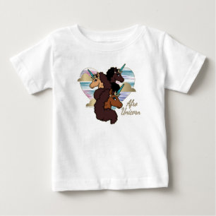 T-shirt Pour Bébé Afro Unicorn Trio Coeur Design