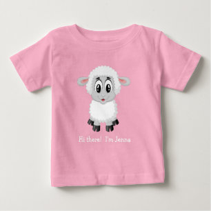 T-shirt Pour Bébé Agneau blanc mignon T-shirt bébé mouton