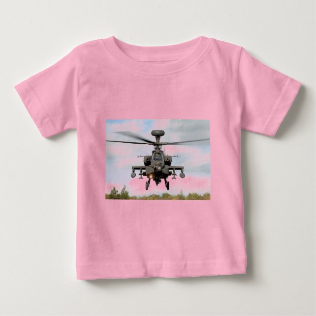 T-shirt Pour Bébé ah 64 apache longbow hélicoptère militaire (Devant)