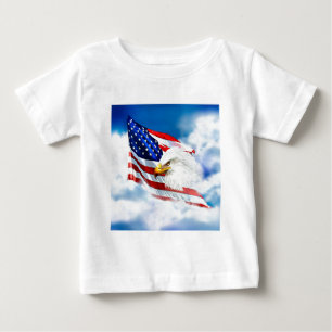 T-shirt Pour Bébé Aigle et drapeau américain
