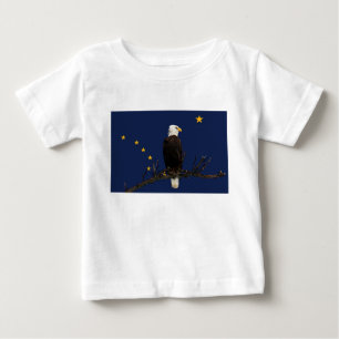 T-shirt Pour Bébé Aigle Et Drapeau De L'Alaska