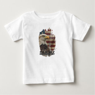 T-shirt Pour Bébé Aigle majestueux et drapeau – Esprit de liberté