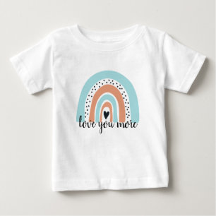 T-shirt Pour Bébé Aimez-vous plus Rainbow Heart Blue Peach