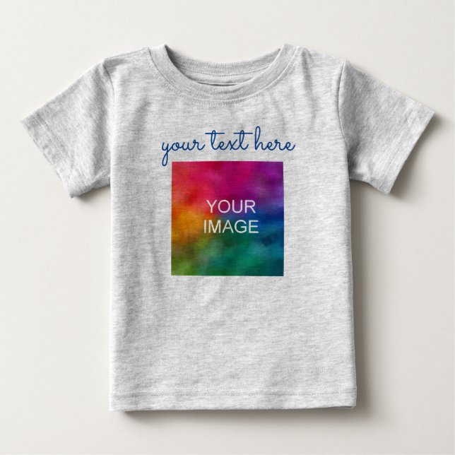 T-shirt Pour Bébé Ajouter le texte télécharger photo Baby Grey Calli (Devant)