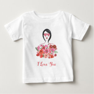 T-shirt Pour Bébé Ajoutez votre texte Valentine I chic