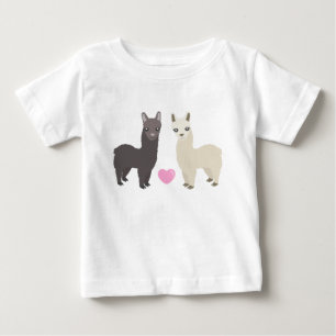 T-shirt Pour Bébé Alpaga et coeur