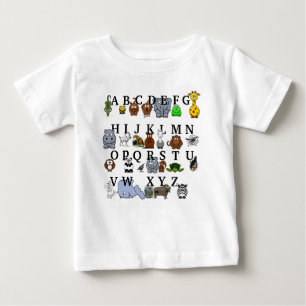 T-shirt Pour Bébé Alphabet animal