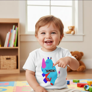 T-shirt Pour Bébé Alphabet animal R Fir Rhino