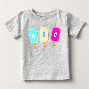 T-shirt Pour Bébé Alphabet de la crème glacée estivale