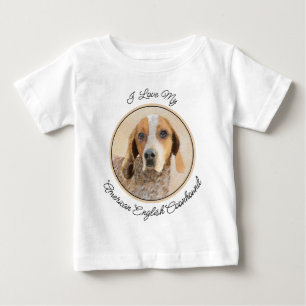 T-shirt Pour Bébé American English Conhound Peinture - Chien Art Bab