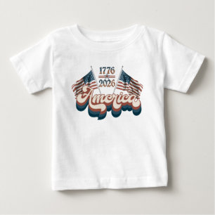 T-shirt Pour Bébé Amérique 1776–2026, Patriotique, États-Unis 250 An