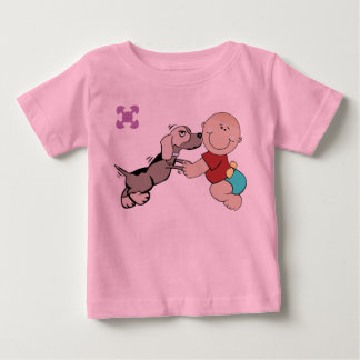 T-shirt Pour Bébé Ami De Bébé Et Chien Sur Des Creepers Bébés