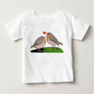 T-shirt Pour Bébé Amour d'oiseau de rouge-gorge