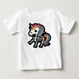 T-shirt Pour Bébé Amoureux de squelette licorne drôle et effrayant H