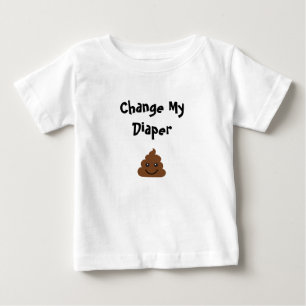 T-shirt Pour Bébé Amusant Changer ma couche de sourire poop