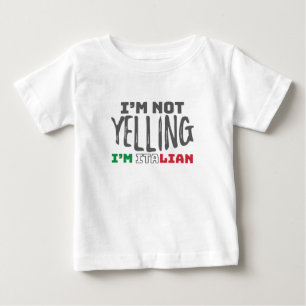 T-shirt Pour Bébé Amusante Italie : Plaisanter sans crier Italie gra