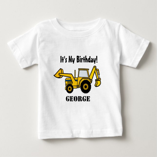 T-shirt Pour Bébé Amusement de construction / Backhoe (Devant)