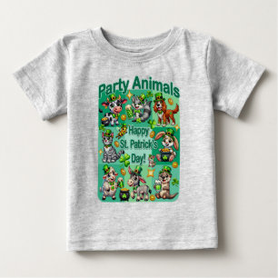T-shirt Pour Bébé Amusement de la Saint-Patrick et "Animaux de Fête"