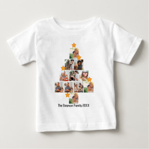 T-shirt Pour Bébé Amusement personnalisé Famille Noël 11 Photo Colla