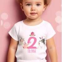 Animaux de ferme Anniversaire Fille Rose Barnyard