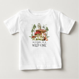 T-shirt Pour Bébé Animaux de forêt sauvages personnalisés Premier an
