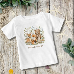 T-shirt Pour Bébé Animaux de la forêt Personnalisé Genre Neutre