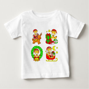 T-shirt Pour Bébé Animaux de nurserie mignons Noël 2025