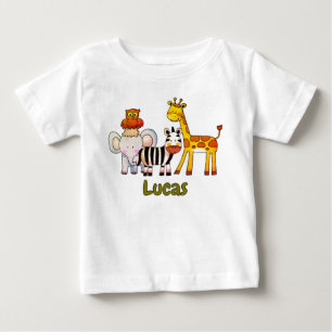 T-shirt Pour Bébé Animaux de safari de dessin animé mignons Zèbre Él