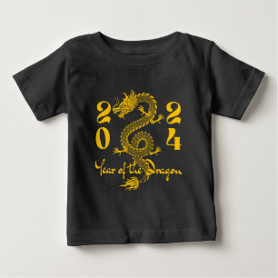 T-shirt Pour Bébé Année du Dragon en or
