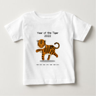 T-shirt Pour Bébé Année du Tigre 2022 Drôle Animal du Zodiaque