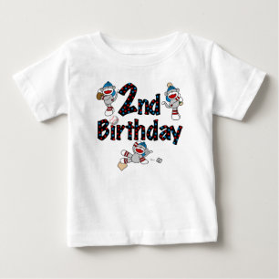 T-shirt Pour Bébé Anniversaire de base-ball de singe de chaussette