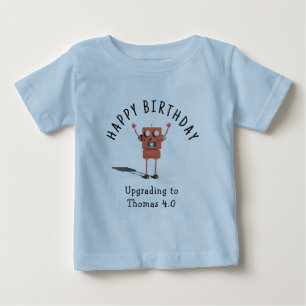 T-shirt Pour Bébé Anniversaire de enfant robot Red 3D