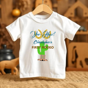 T-shirt Pour Bébé Anniversaire de Rodéo de Cowboy Occidental