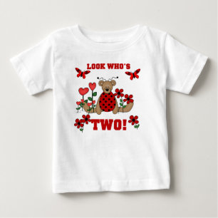 T-shirt Pour Bébé Anniversaire d'ours de coccinelle 2ème