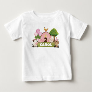T-shirt Pour Bébé Anniversaire rose personnalisé