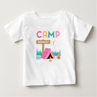 Anniversaire Thème Camping Filles Rose Moderne 