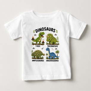 T-shirt Pour Bébé Apprentissage des espèces de dinosaures pour les e