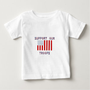 T-shirt Pour Bébé Appuyer nos troupes