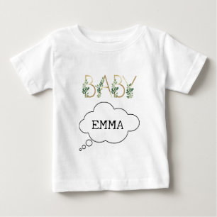 T-shirt Pour Bébé Aquarelle Cute Fun Baby Slogan Nom Personnalisé