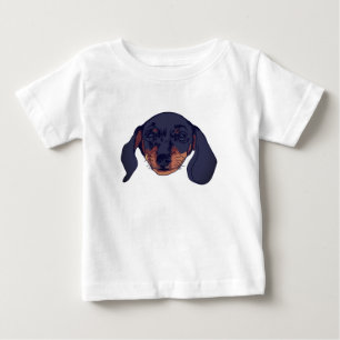 T-shirt Pour Bébé Aquarelle Dachshund & Ball