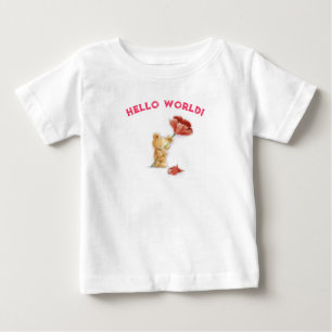 T-shirt Pour Bébé Aquarelle de fleur en peluche amusante