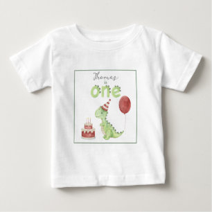T-shirt Pour Bébé Aquarelle Dinosaur 1er anniversaire