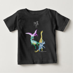 T-shirt Pour Bébé Aquarelle Dinosaur Romp et Roar