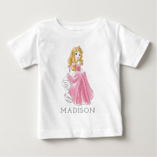 T-shirt Pour Bébé Aquarelle Disney Princess Aurora personnalisée